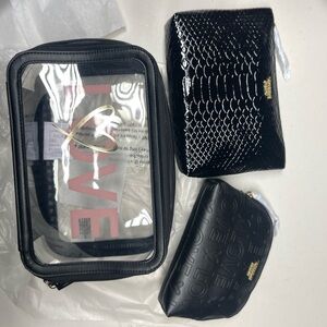Victoria's Secret Black Cosmetic Bags Set